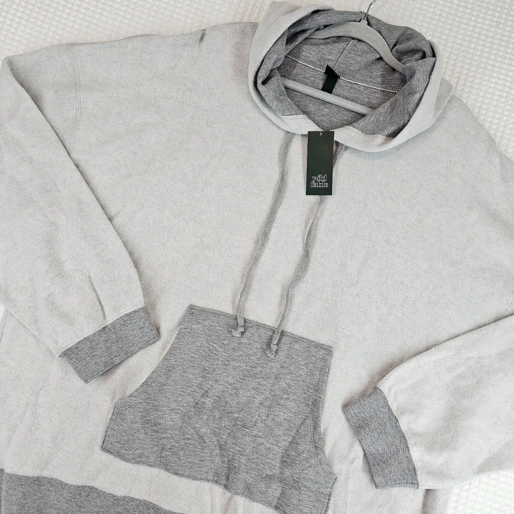 Wild Fable Womens 3X Hoodie Long Sleeve Pullover Heather Gray Plus NWT - Picture 2 of 13